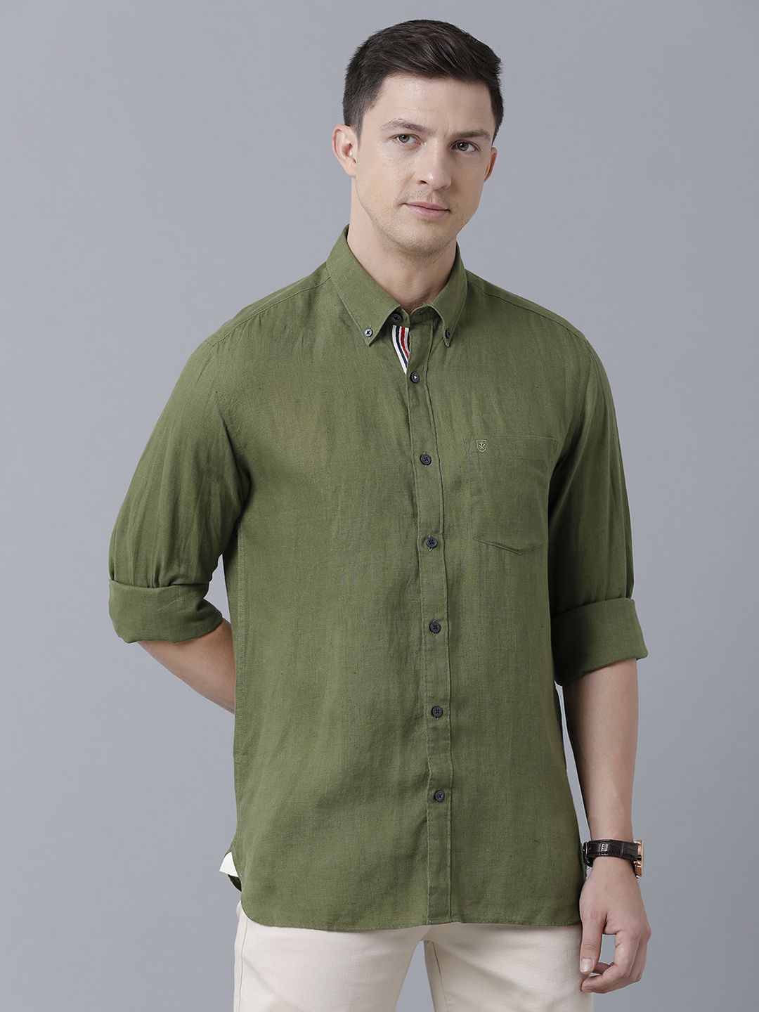 Lenin green Formal Casual Shirt